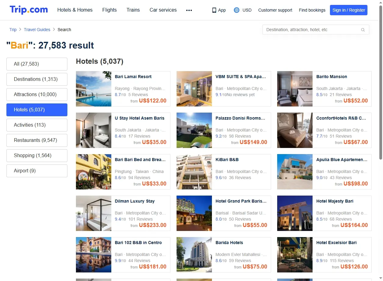 Offerte Hotel e Alloggi a Bari
