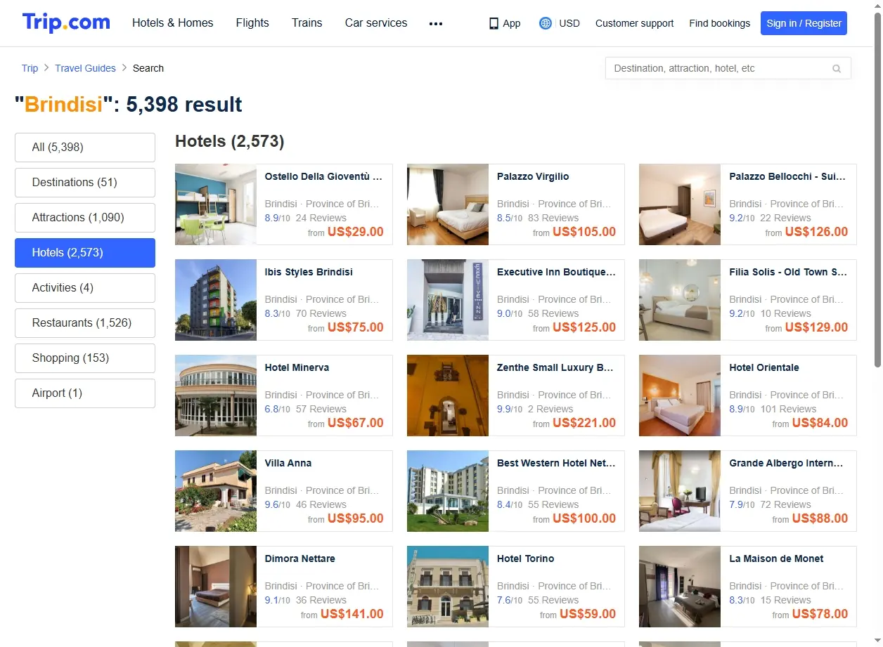 Anteprima offerte hotel a Brindisi e Salento