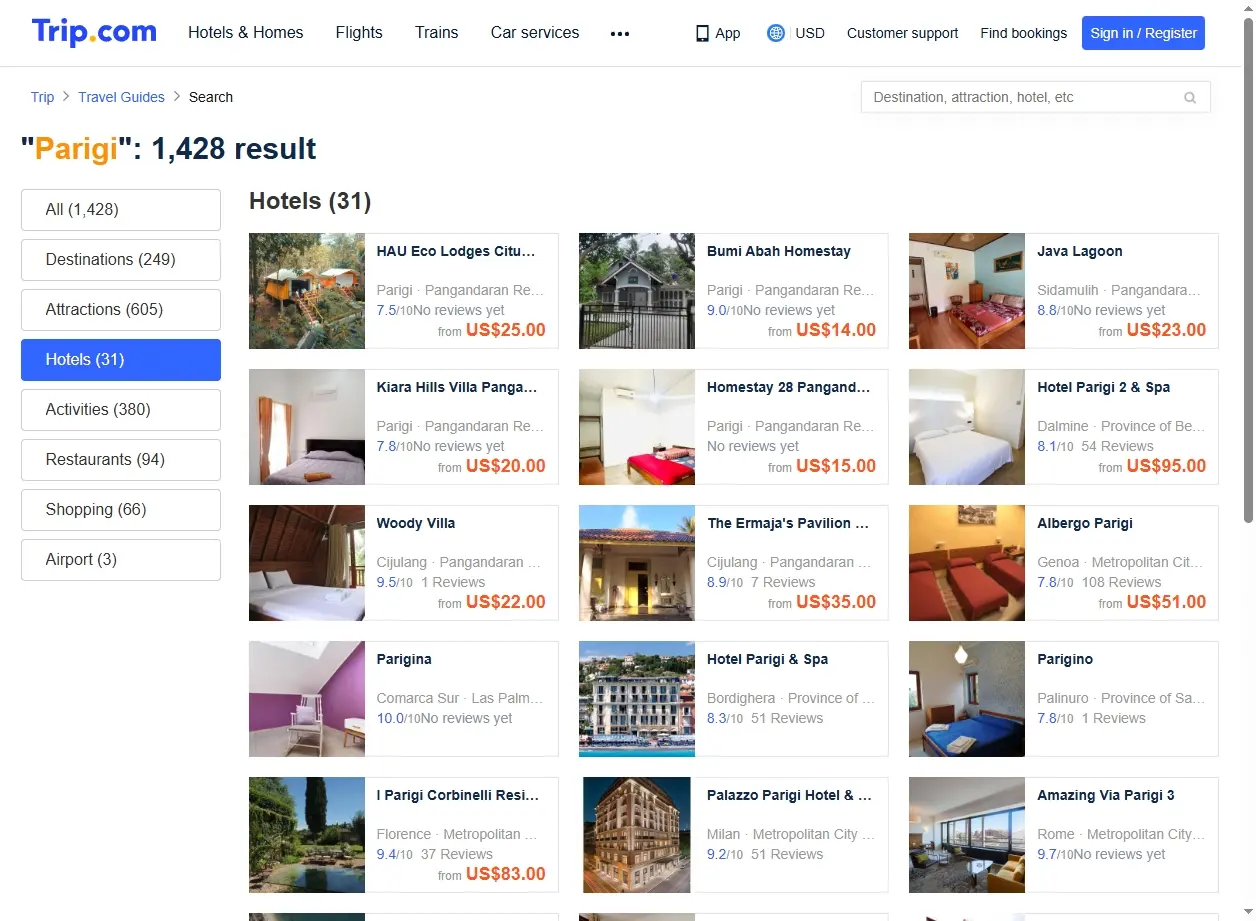 Offerte Hotel a Parigi: Screenshot Trip.com
