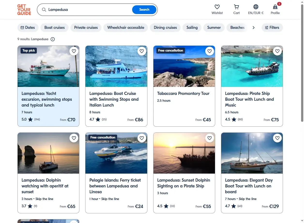 Anteprima attività e tour Lampedusa