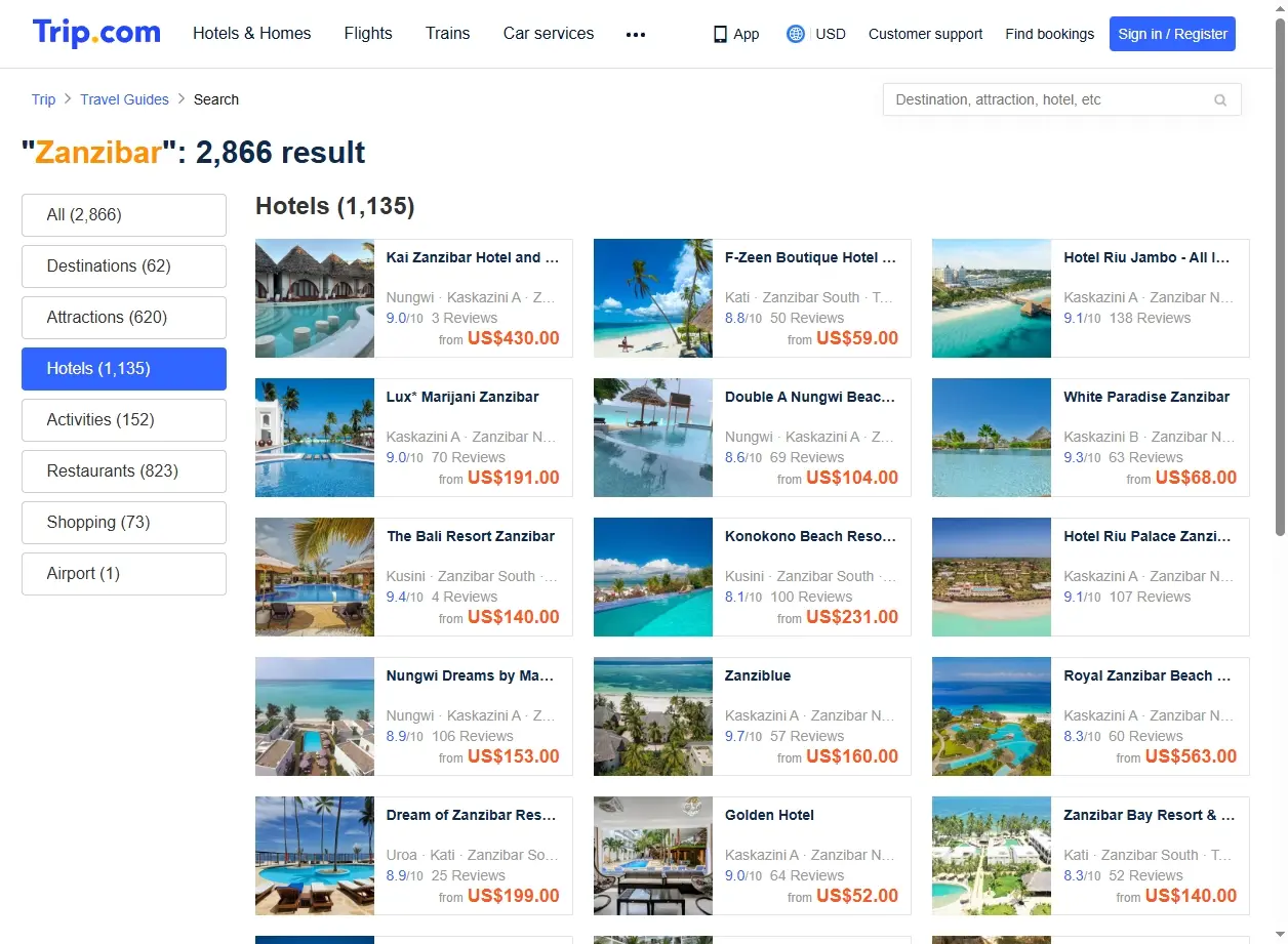 Offerte Hotel Zanzibar