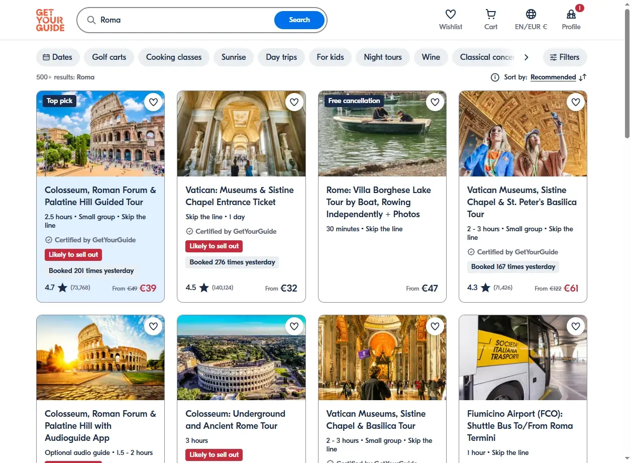 Attività e Tour a Roma