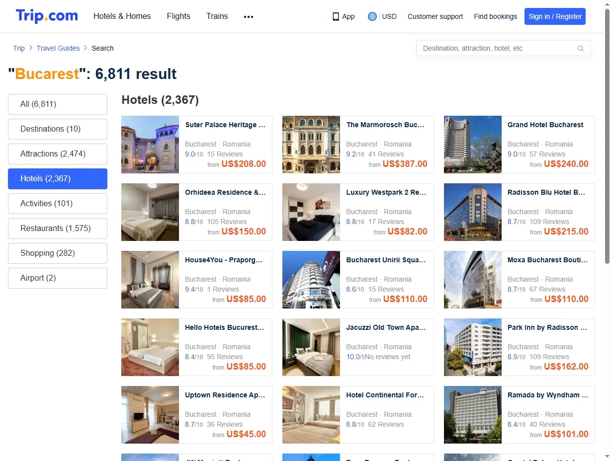 Offerte Hotel Bucarest Trip.com