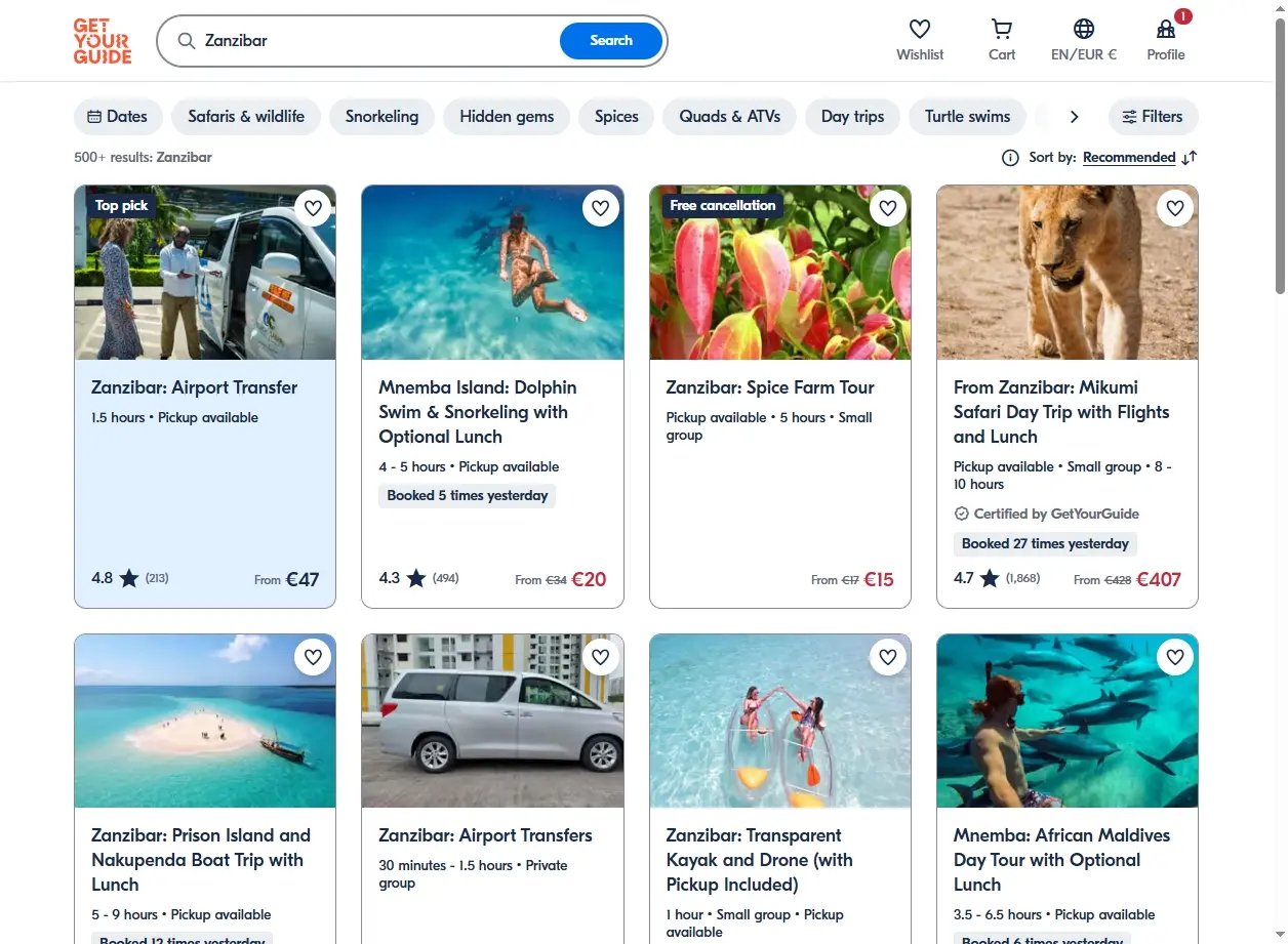 Attività e Tour a Zanzibar