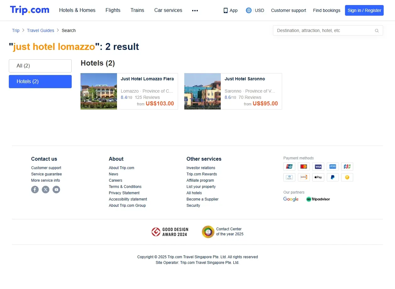 Offerte speciali per Just Hotel Lomazzo