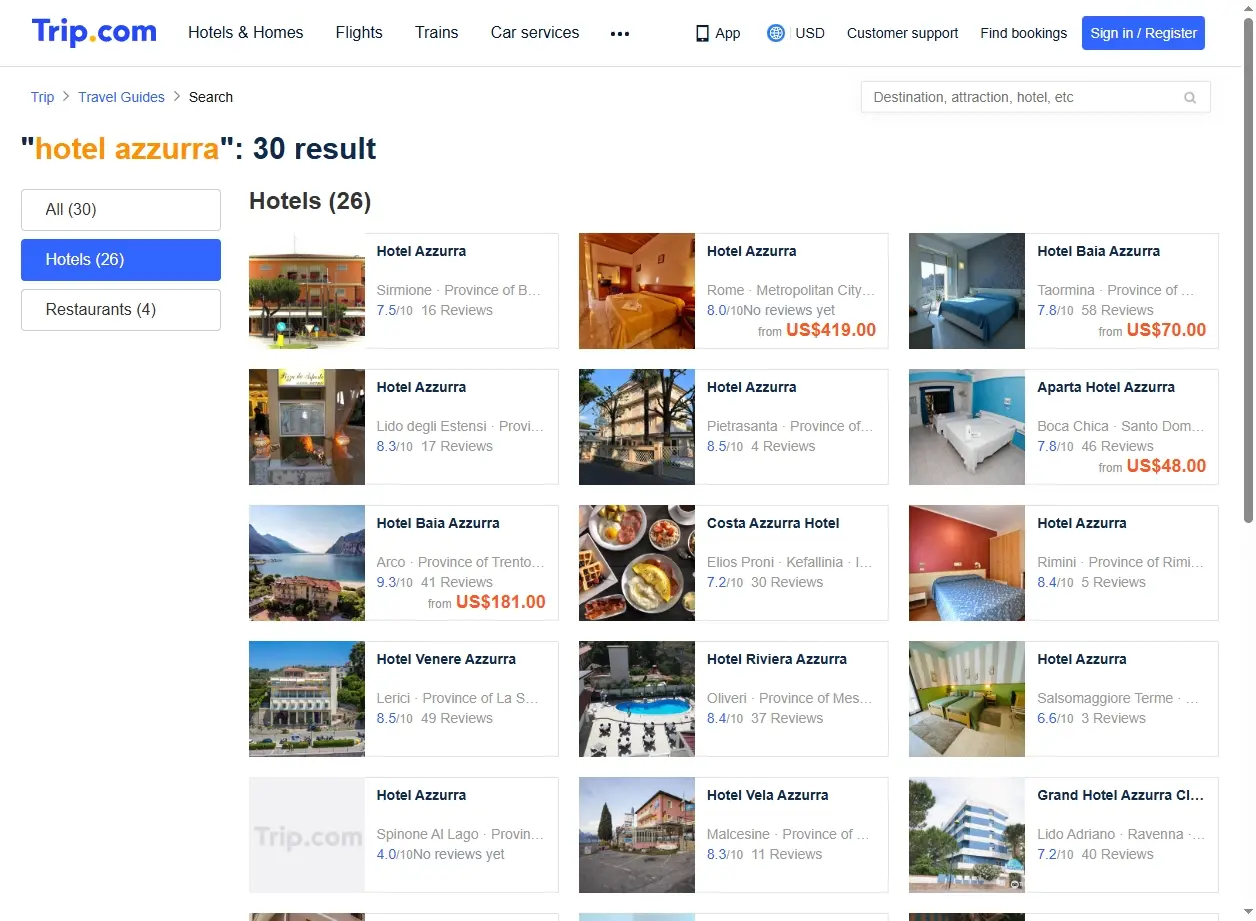 Offerte Hotel Azzurra su Trip.com