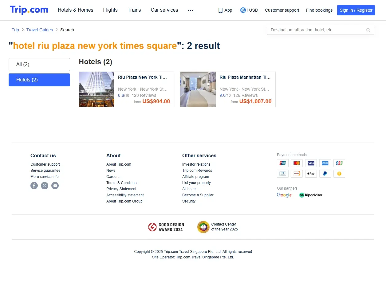 Offerte speciali per Hotel Riu Plaza New York Times Square
