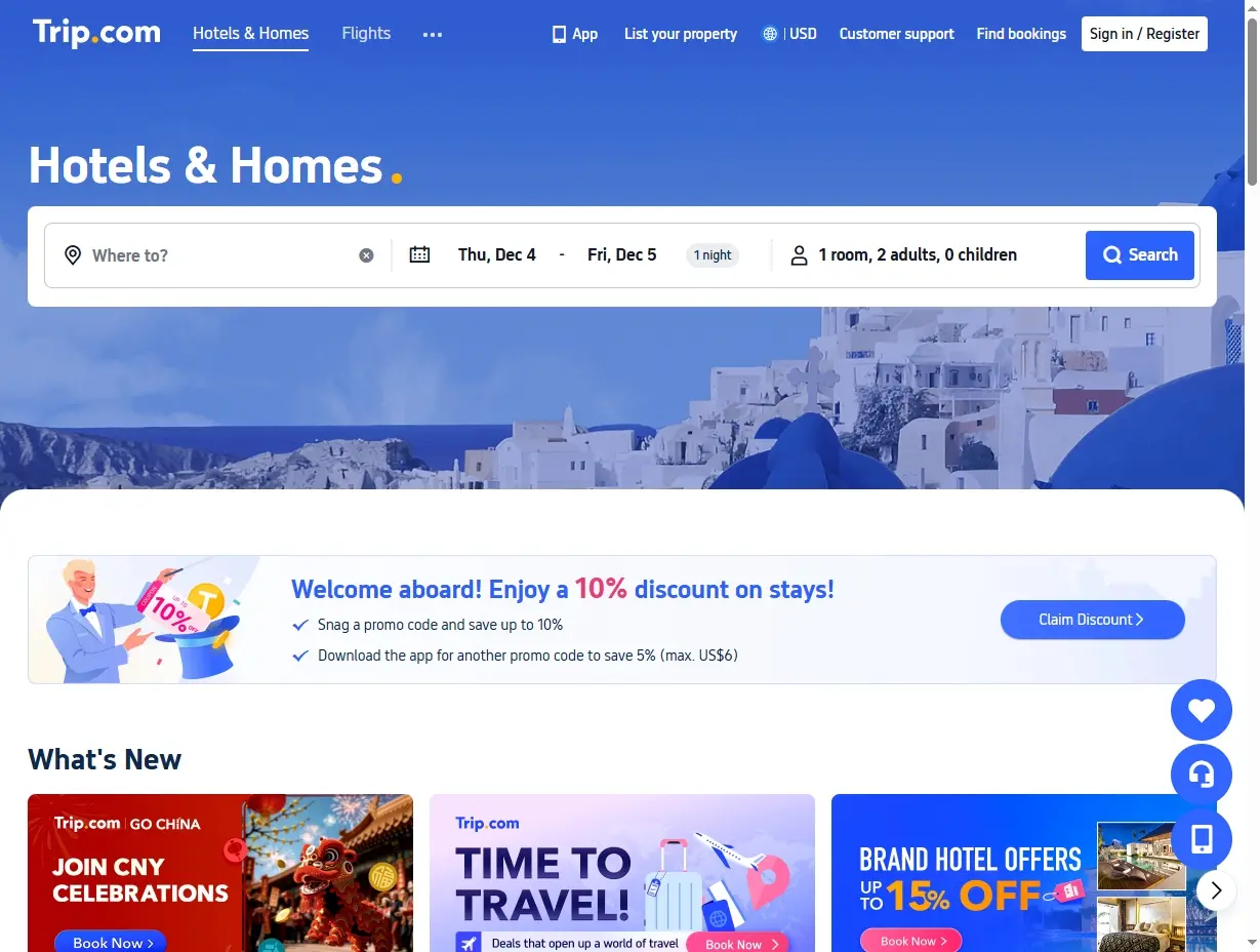 Schermata di offerte per hotel in Sardegna