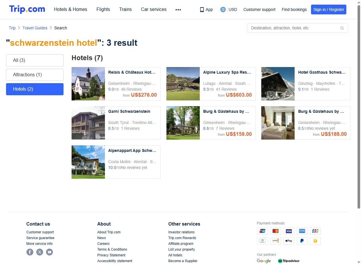 Offerte speciali per hotel Schwarzenstein