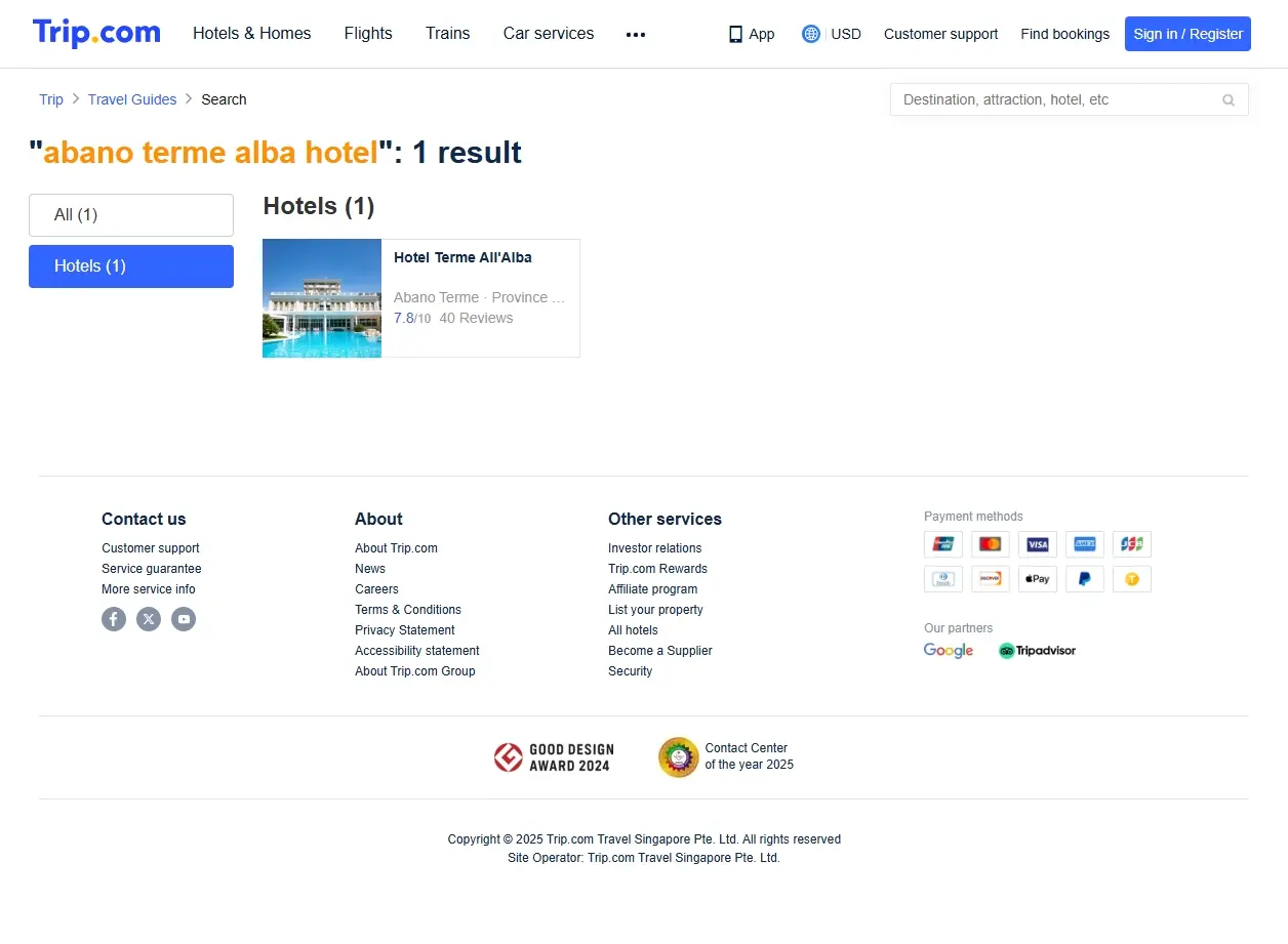 Schermata di offerte per Abano Terme Alba Hotel