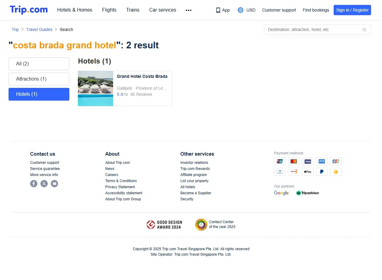 Offerte speciali per il Costa Brada Grand Hotel